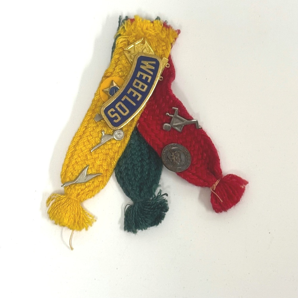 Vintage Boy Scouts BSA Webelos Cub Scout Tassel with Webelos Bar & Bobcat Pins